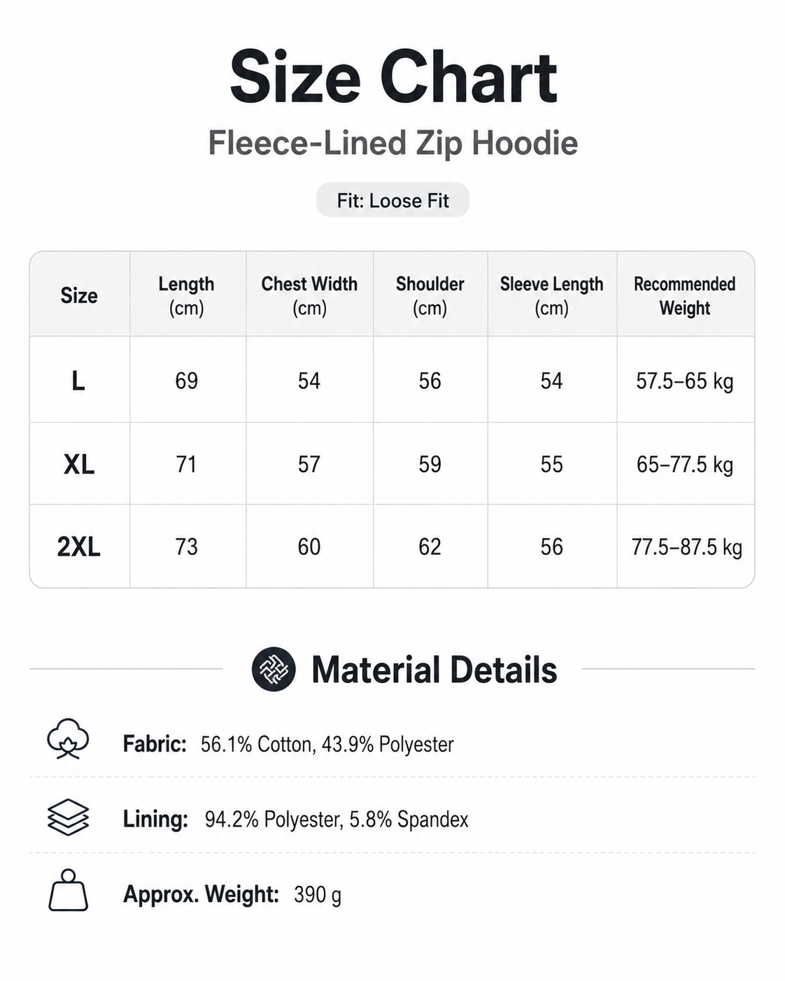 Unisex Fleece-Lined Zip-Up Hoodie