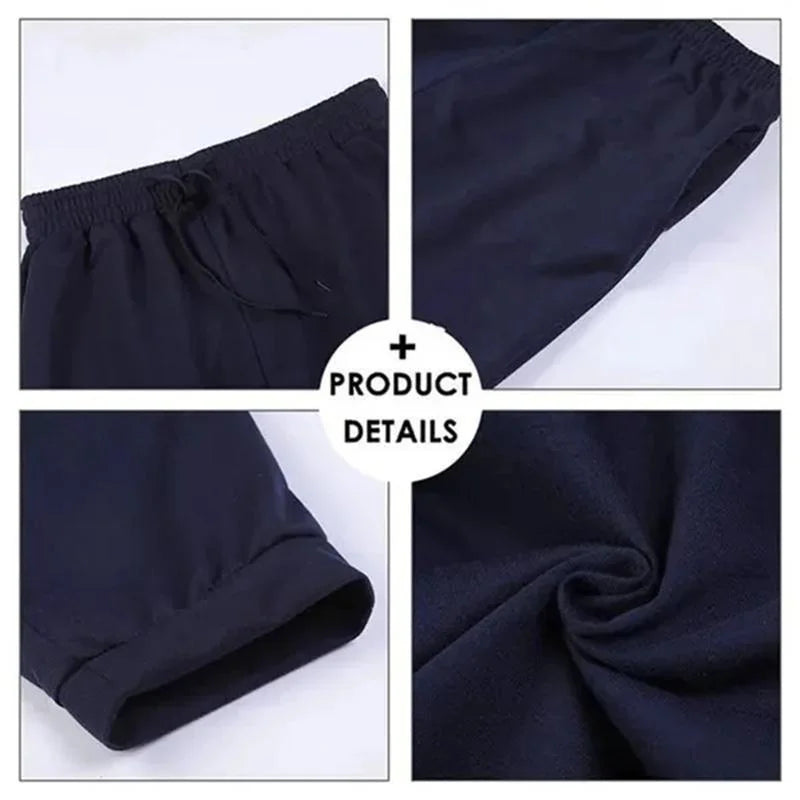 Navy blue shorts shown from different angles on a white background with 'Product Details' text.