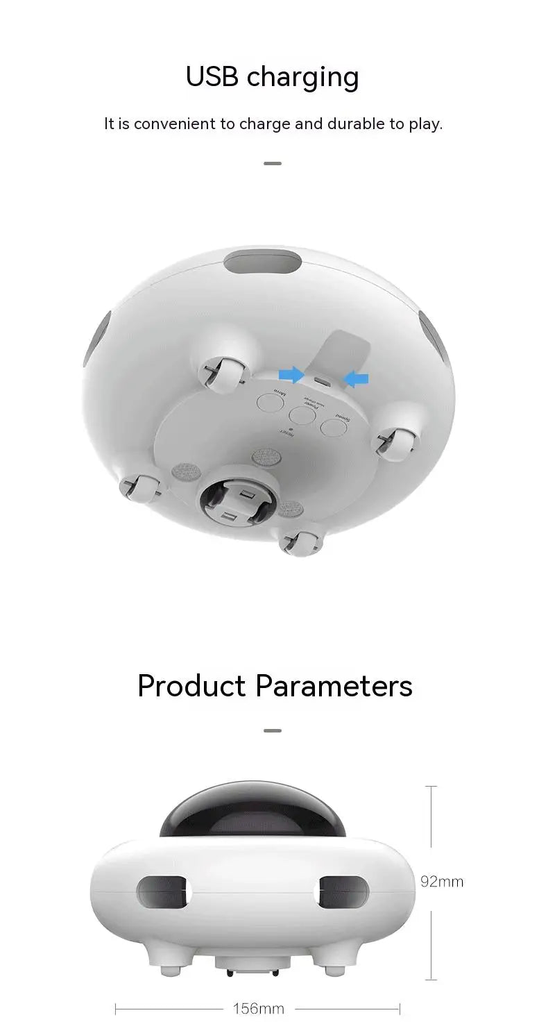 Smart Interactive UFO Cat Toy with Automatic Feather Teaser