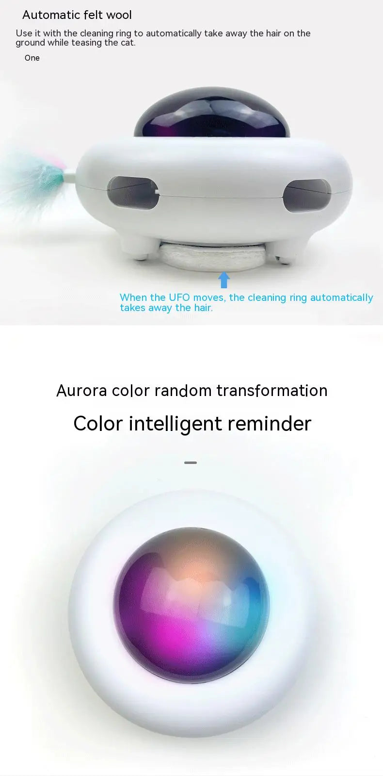Smart Interactive UFO Cat Toy with Automatic Feather Teaser