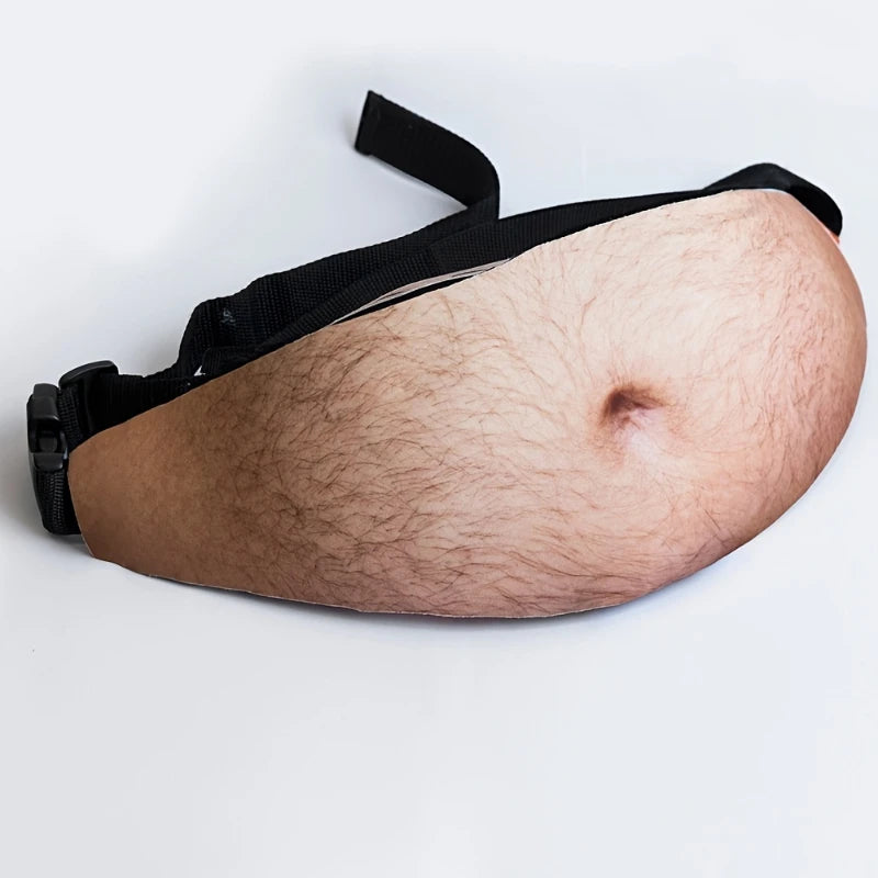 Funny Dad Belly Fanny Pack – 3D Fake Beer Belly Waist Bag