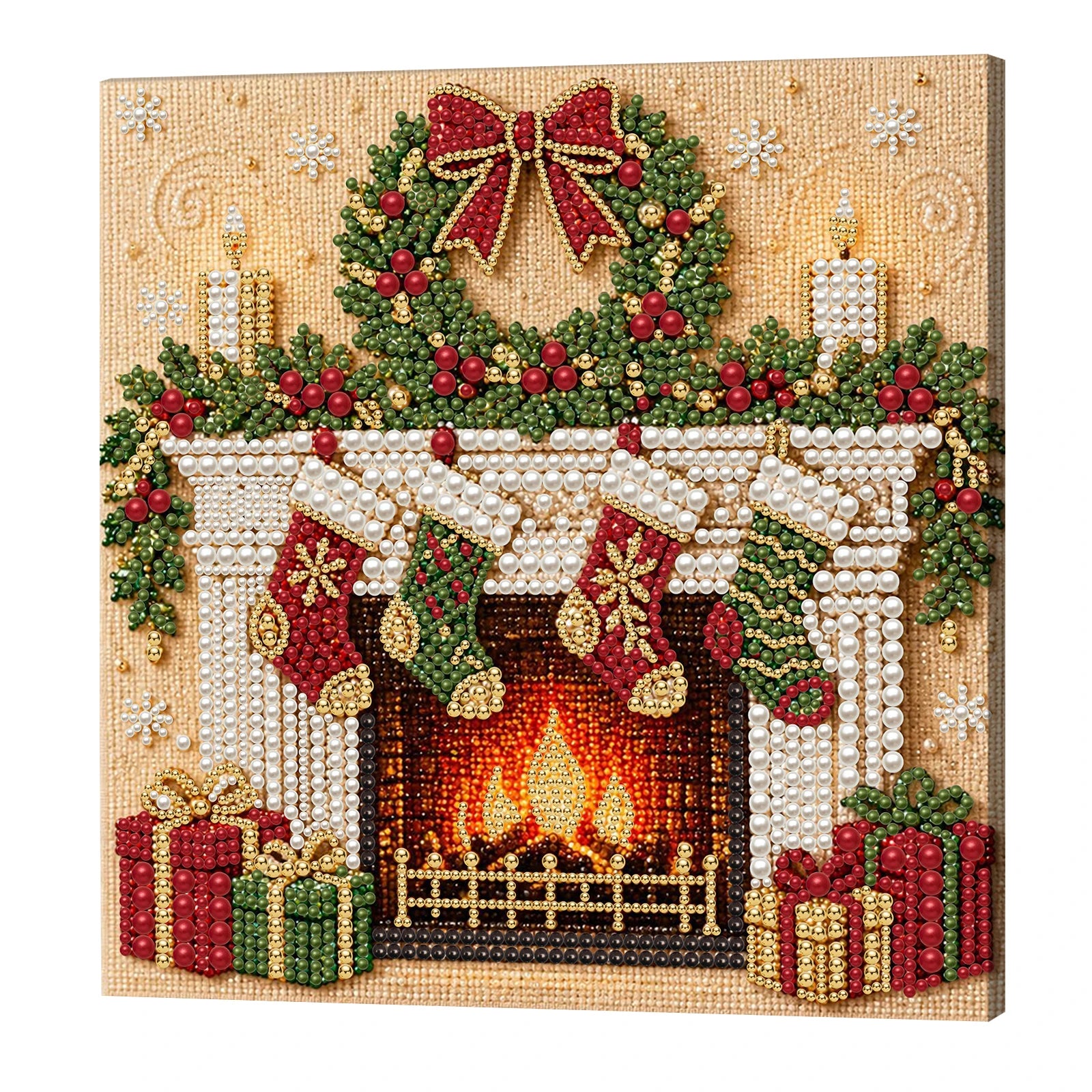 Christmas DIY Pearl Diamond Painting Kit with Frame – 30x30cm