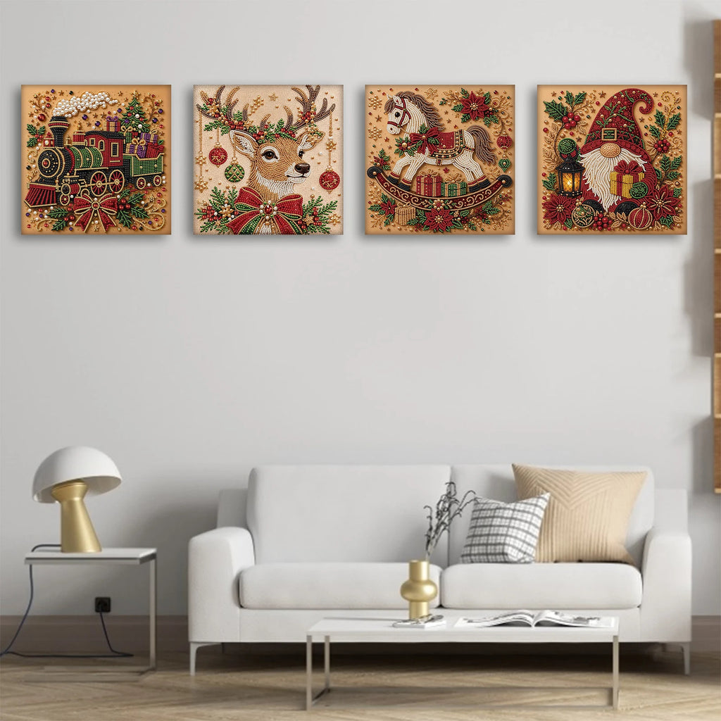 Christmas DIY Pearl Diamond Painting Kit with Frame – 30x30cm