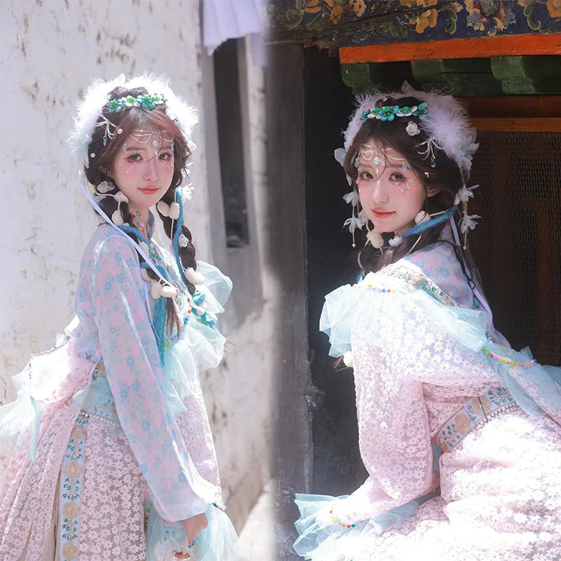 Women’s Chinese Ethnic Dance Costume Set – Xishuangbanna-Inspired Photo Outfit