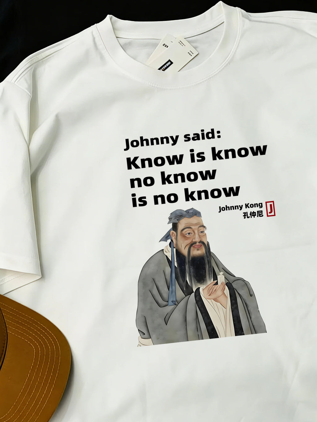 Men’s Funny Confucius Quote Cotton Graphic T-Shirt