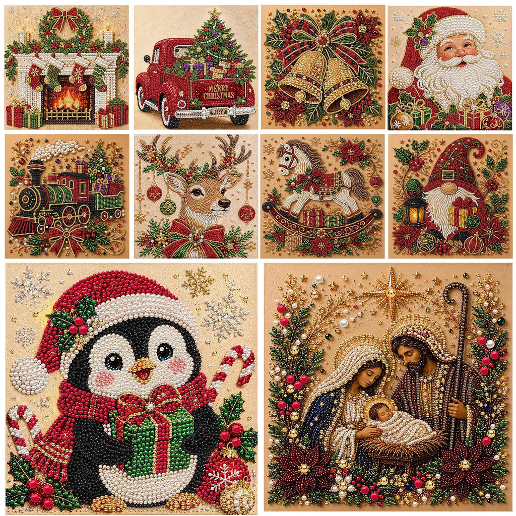 Christmas DIY Pearl Diamond Painting Kit with Frame – 30x30cm