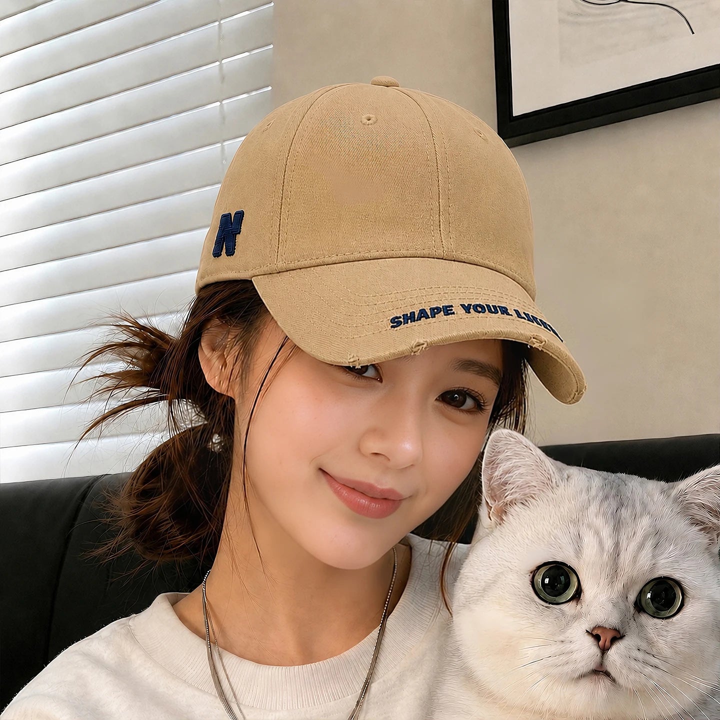 Women’s Vintage Wide Brim High Crown Baseball Cap