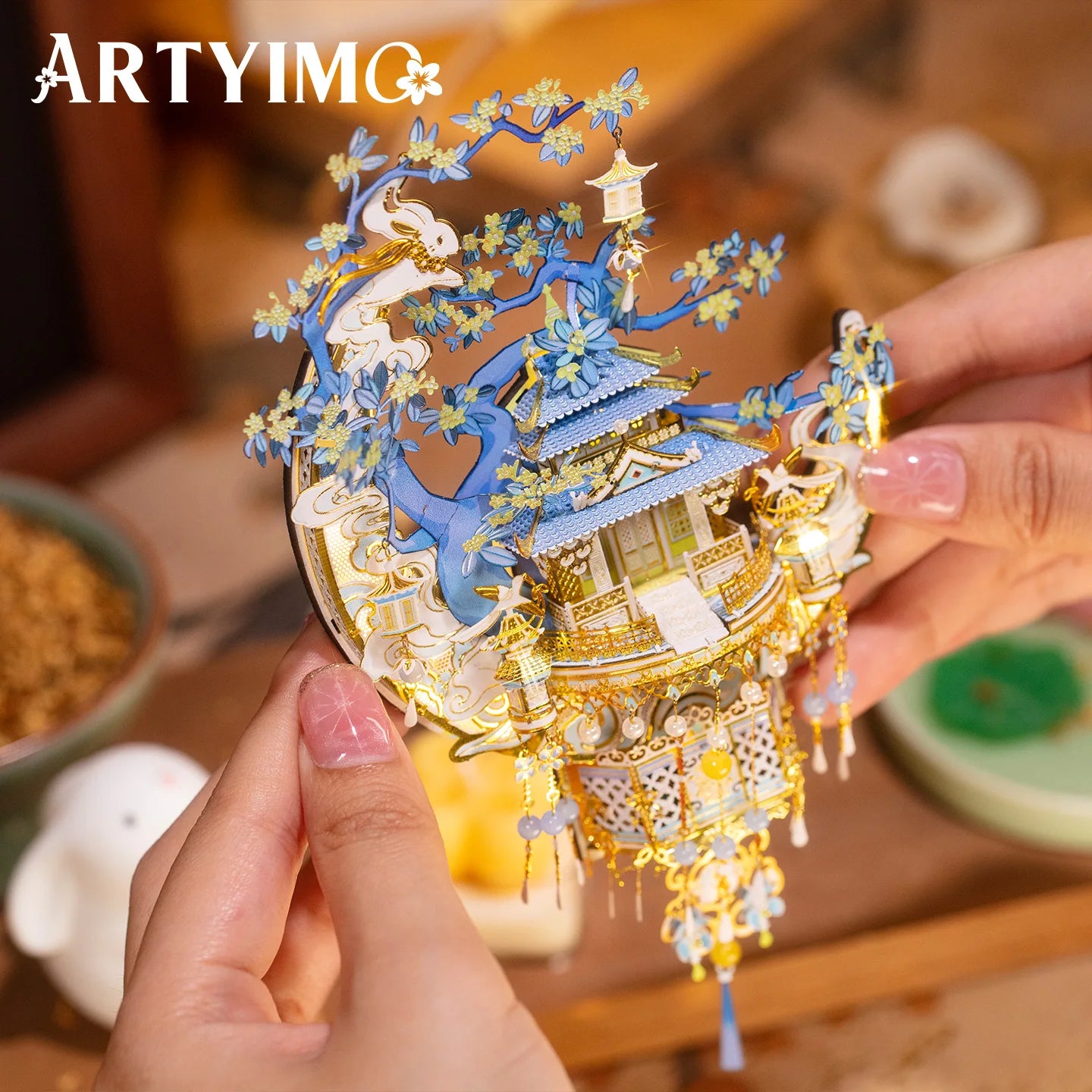 MU Moon Palace 3D Metal Puzzle Fridge Magnet DIY Kit