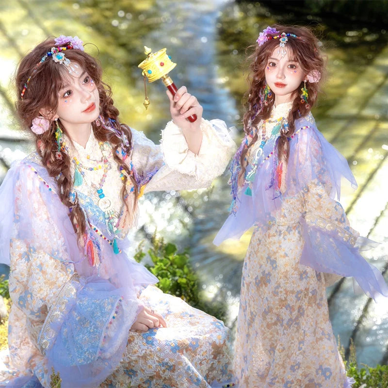Women’s Chinese Ethnic Dance Costume Set – Xishuangbanna-Inspired Photo Outfit
