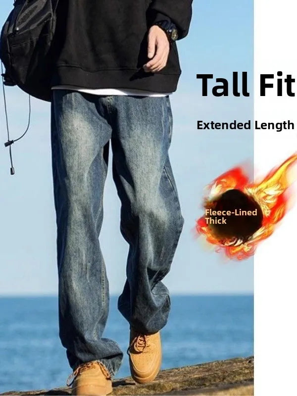 Men’s Vintage Washed Loose Fit Straight Leg Jeans