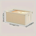 Large Foldable Fabric Storage Box with Clear Window – Clothing & Blanket Organizer