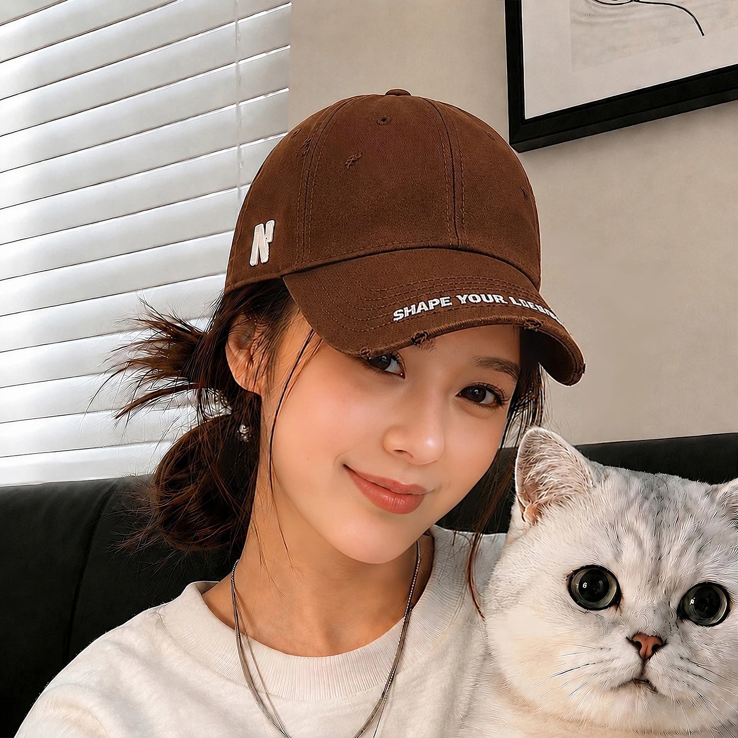 Women’s Vintage Wide Brim High Crown Baseball Cap