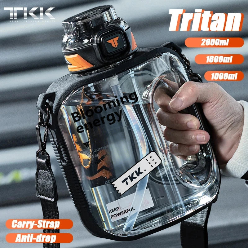 TKK Tritan Sports Water Bottle with Carry Strap – 1L / 1.6L / 2L