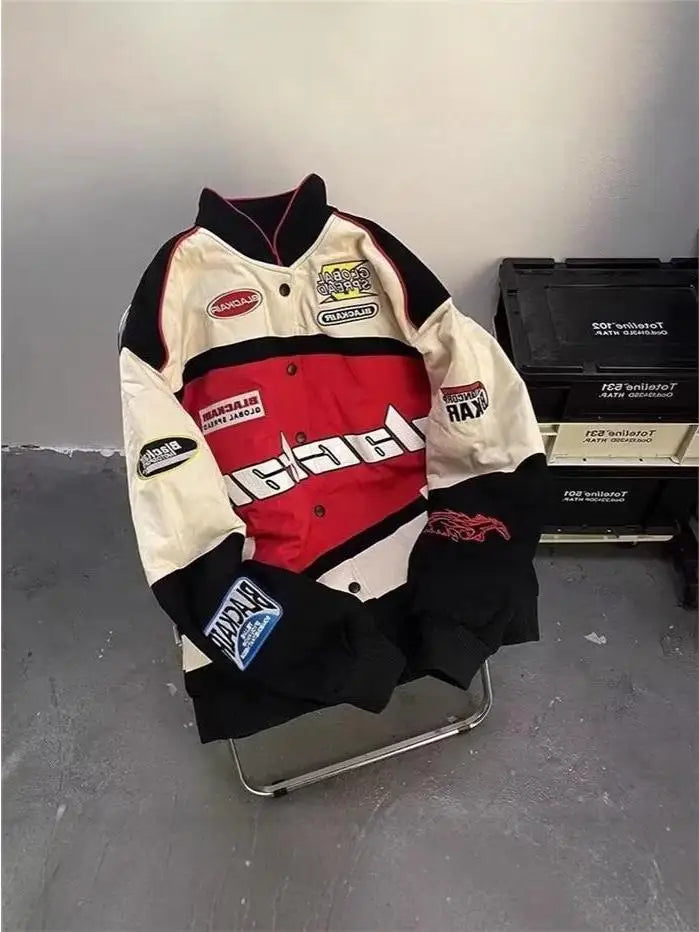 Unisex American Retro Racing Baseball Jacket