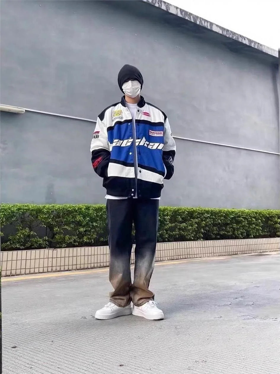 Unisex American Retro Racing Baseball Jacket