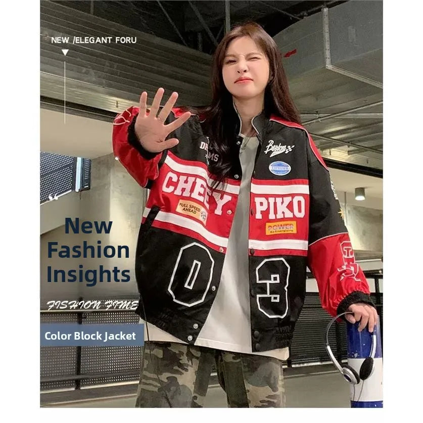 Unisex American Retro Racing Baseball Jacket