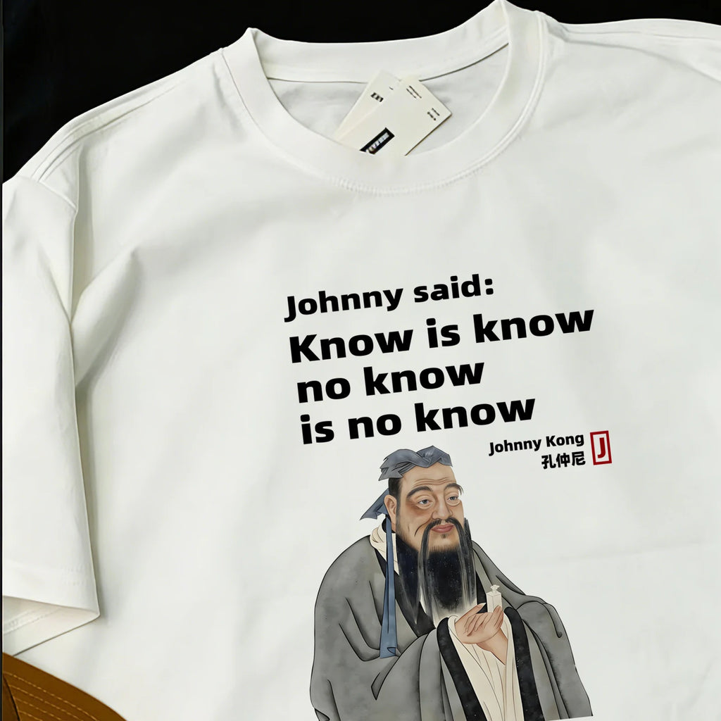 Men’s Funny Confucius Quote Cotton Graphic T-Shirt