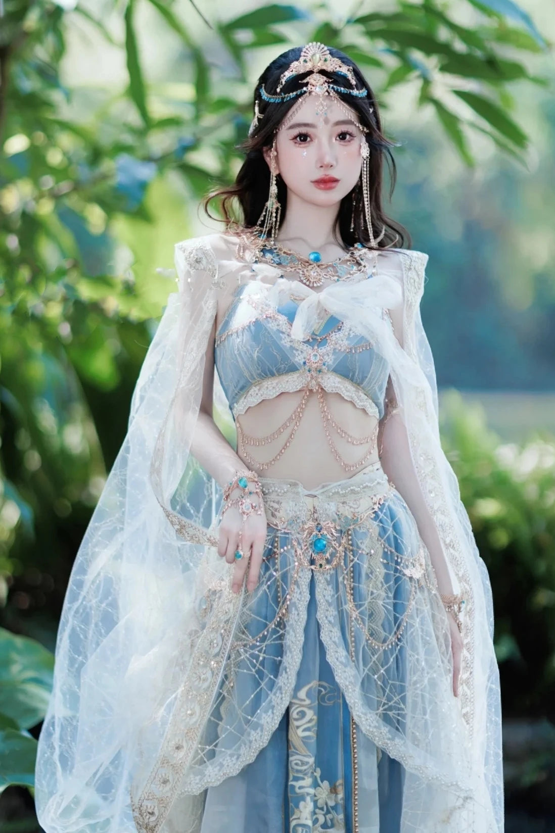 Women’s Chinese Ethnic Dance Costume Set – Xishuangbanna-Inspired Photo Outfit
