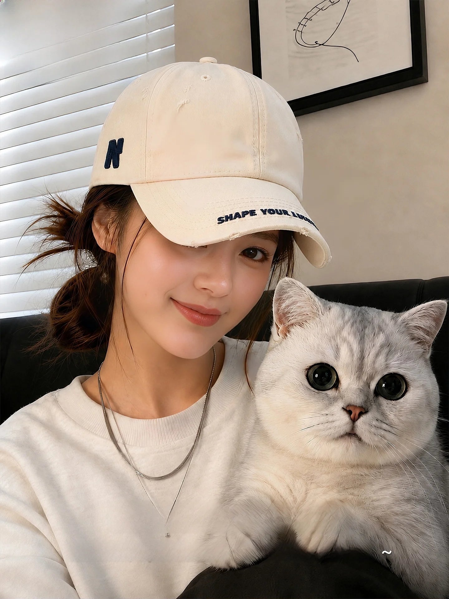 Women’s Vintage Wide Brim High Crown Baseball Cap
