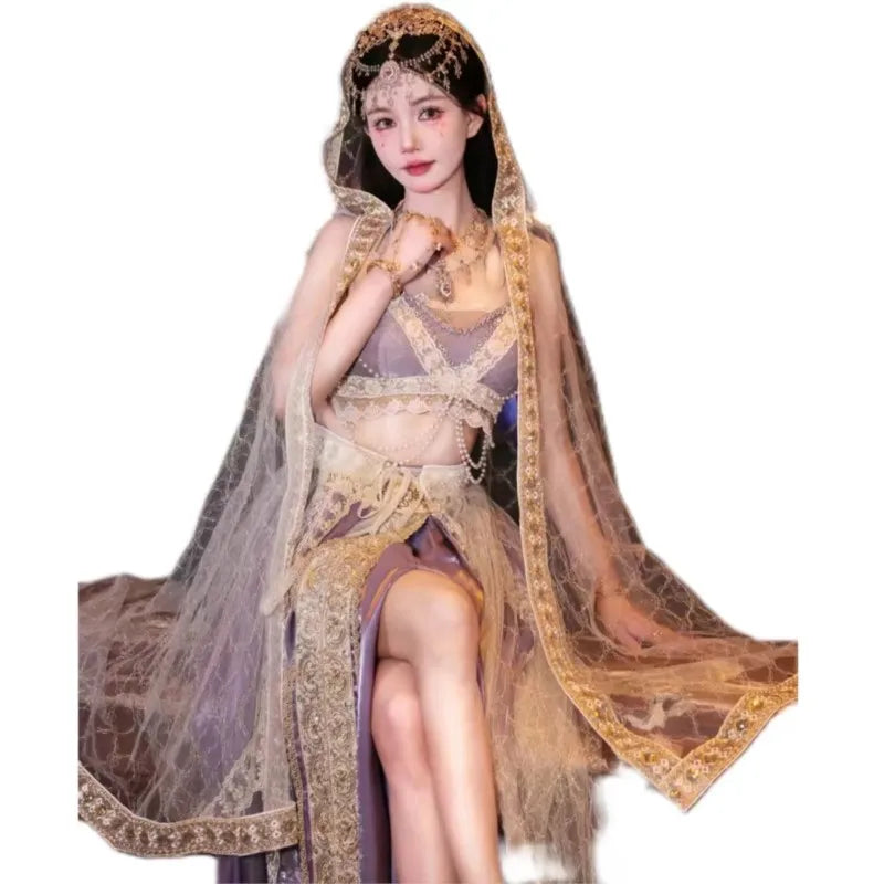 Women’s Chinese Ethnic Dance Costume Set – Xishuangbanna-Inspired Photo Outfit