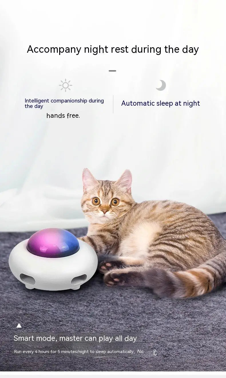 Smart Interactive UFO Cat Toy with Automatic Feather Teaser