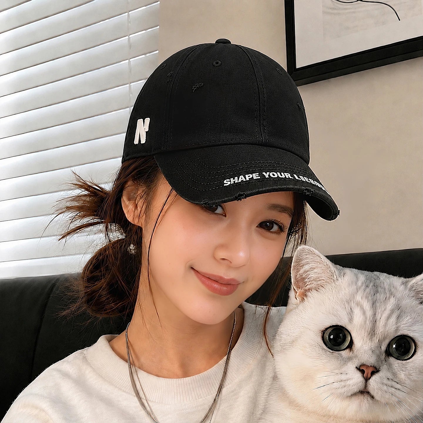 Women’s Vintage Wide Brim High Crown Baseball Cap