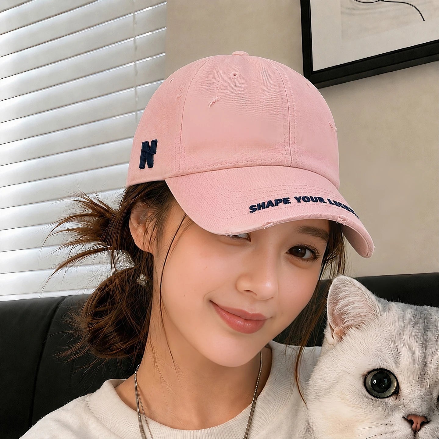 Women’s Vintage Wide Brim High Crown Baseball Cap