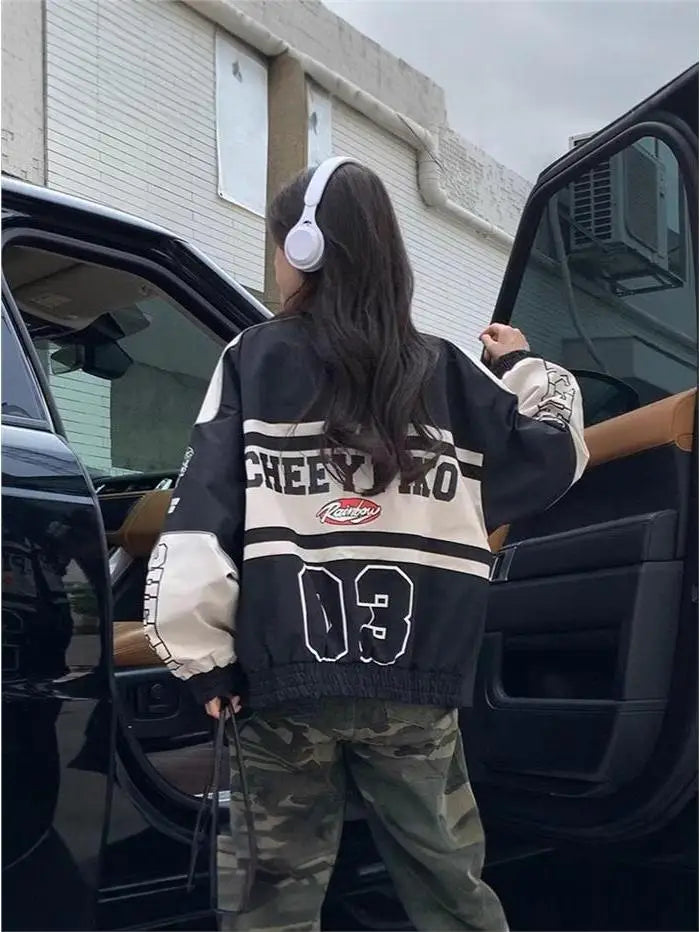 Unisex American Retro Racing Baseball Jacket