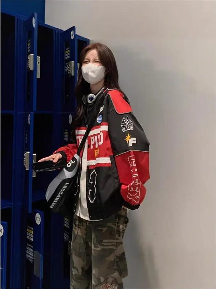 Unisex American Retro Racing Baseball Jacket