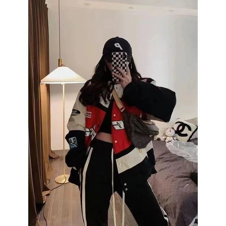 Unisex American Retro Racing Baseball Jacket