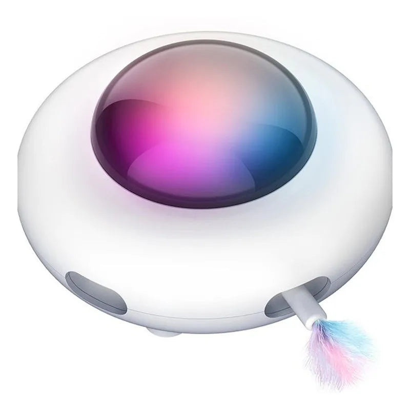 Smart Interactive UFO Cat Toy with Automatic Feather Teaser