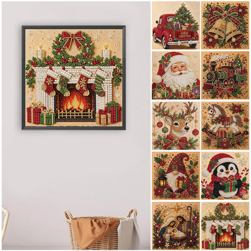 Christmas DIY Pearl Diamond Painting Kit with Frame – 30x30cm