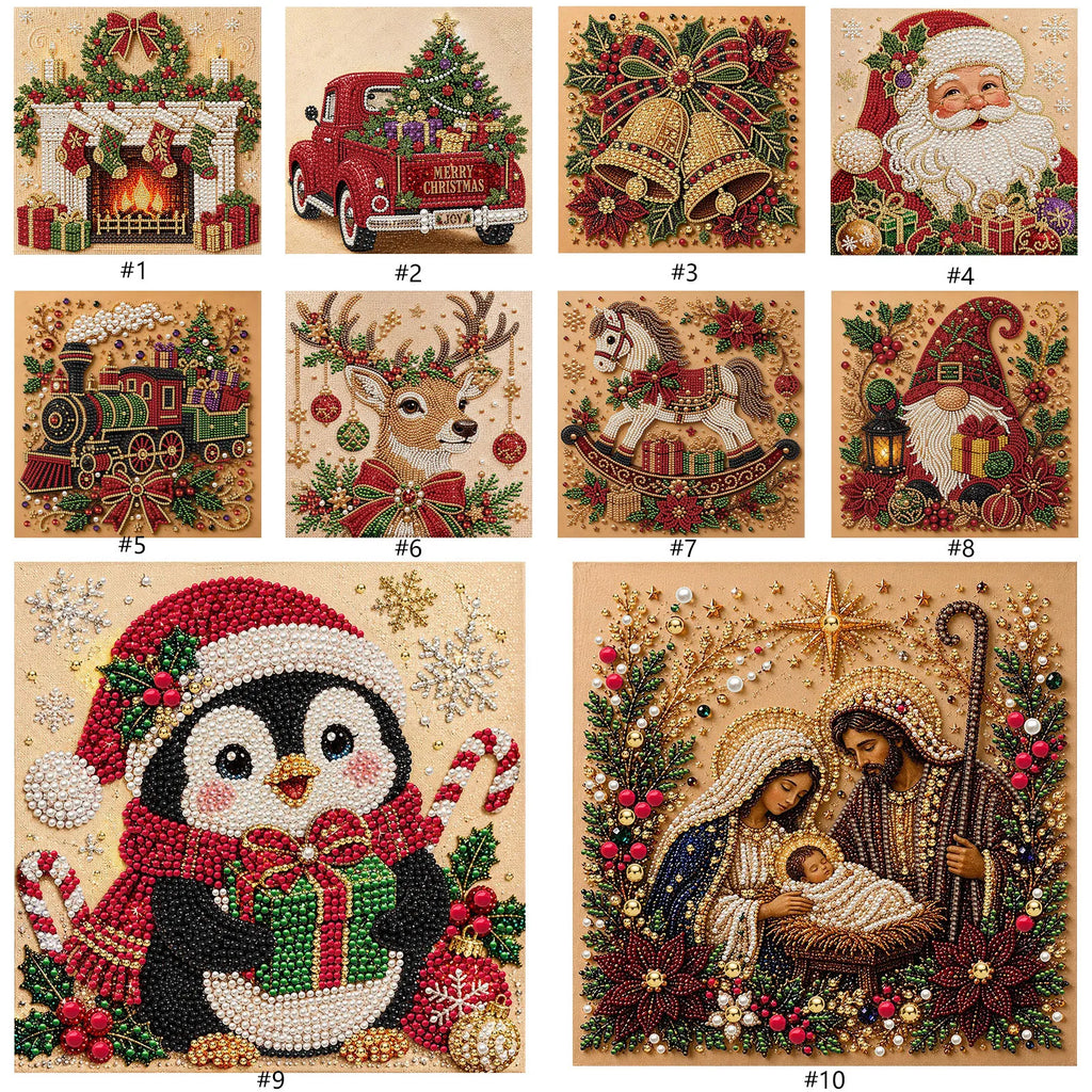 Christmas DIY Pearl Diamond Painting Kit with Frame – 30x30cm