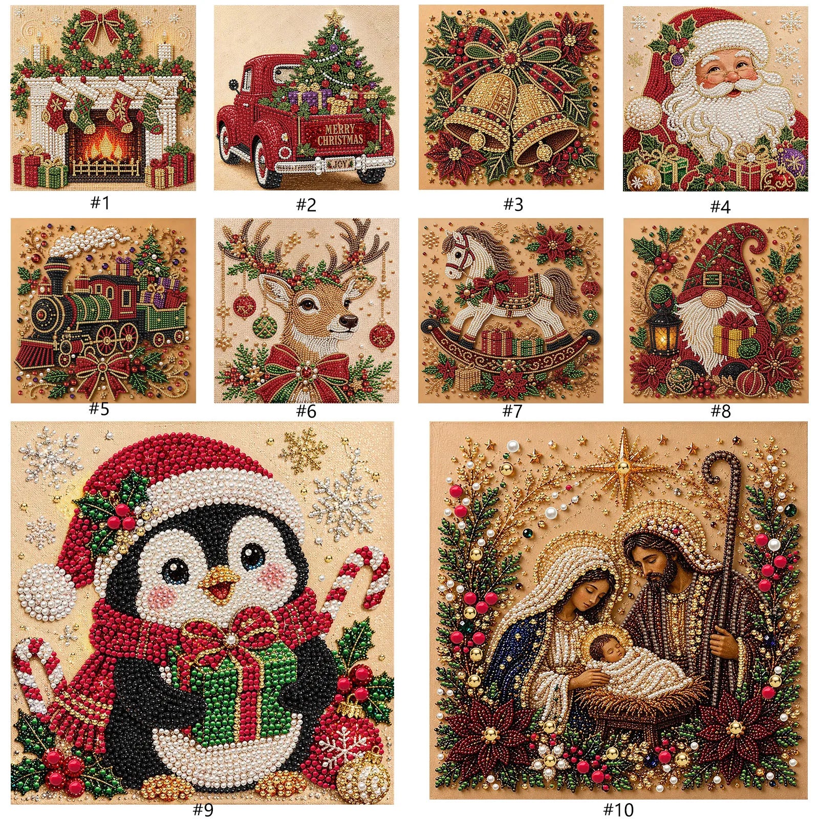 Christmas DIY Pearl Diamond Painting Kit with Frame – 30x30cm