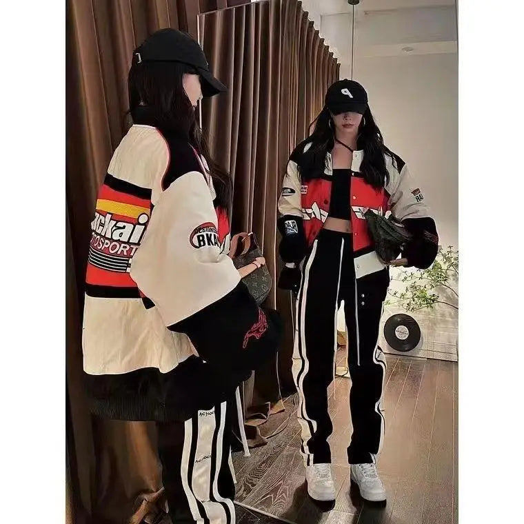 Unisex American Retro Racing Baseball Jacket