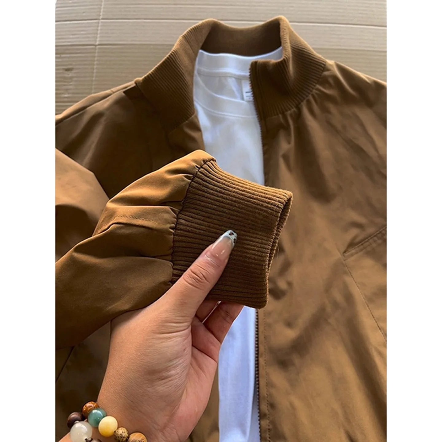 Men’s American Retro Brown Pilot Bomber Jacket