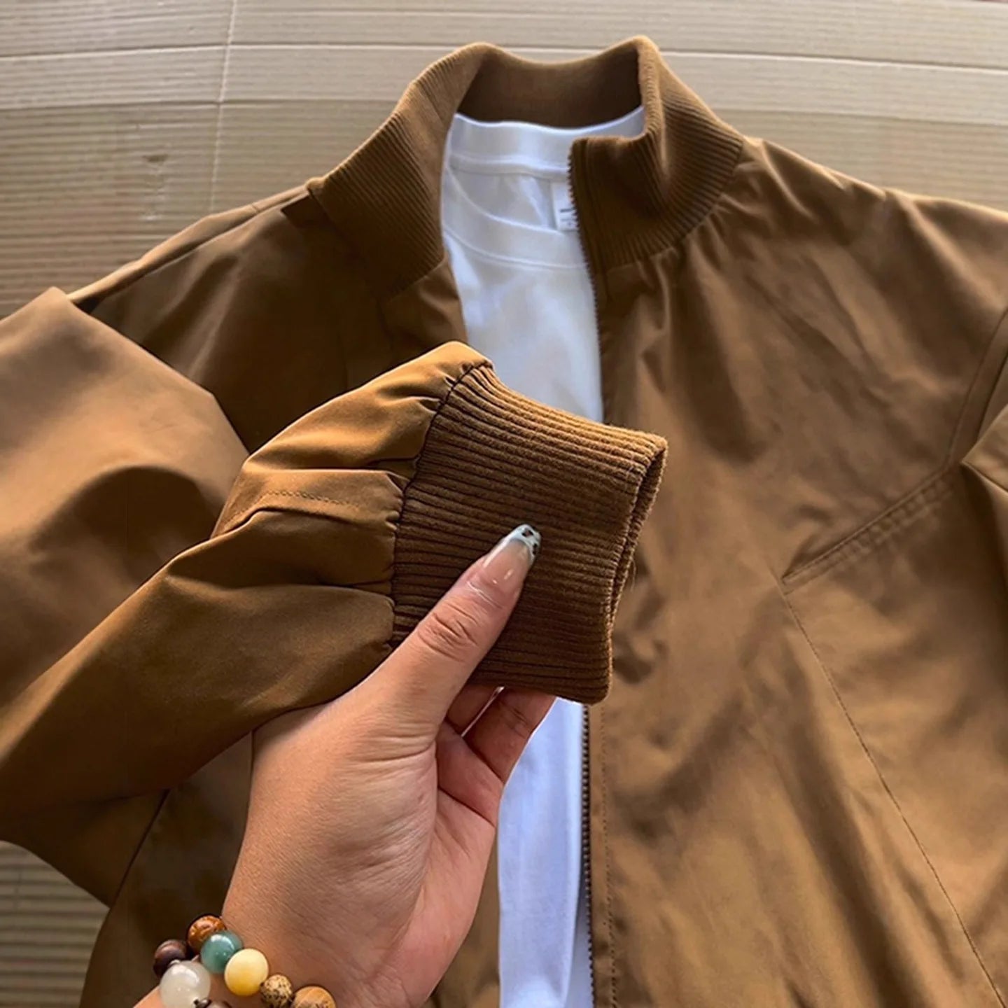 Men’s American Retro Brown Pilot Bomber Jacket