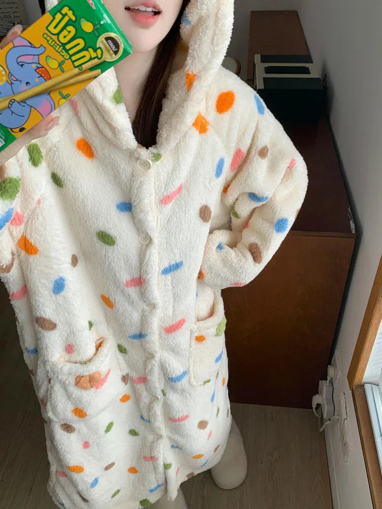 Women's Cozy Striped Coral Fleece Pajama Set