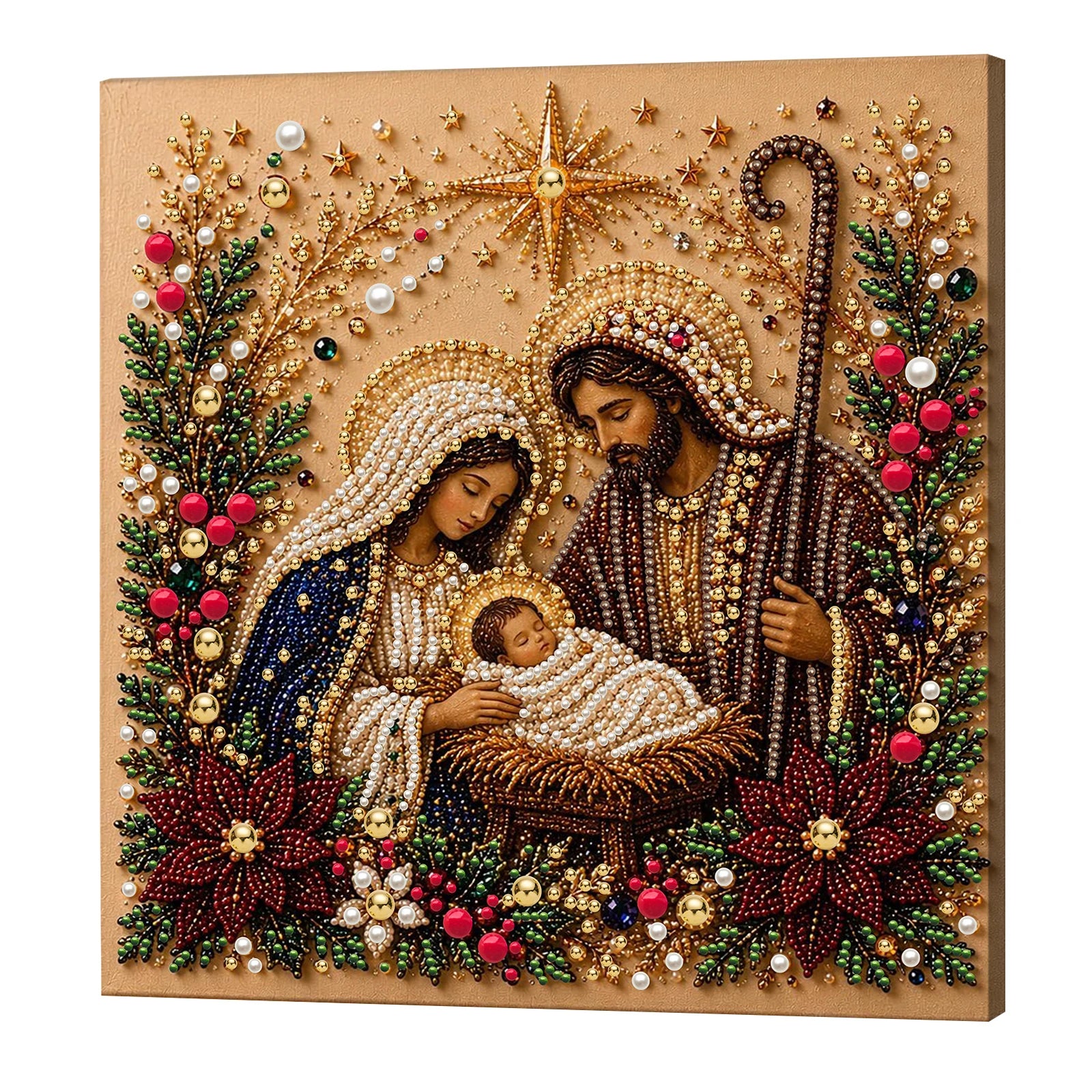 Christmas DIY Pearl Diamond Painting Kit with Frame – 30x30cm