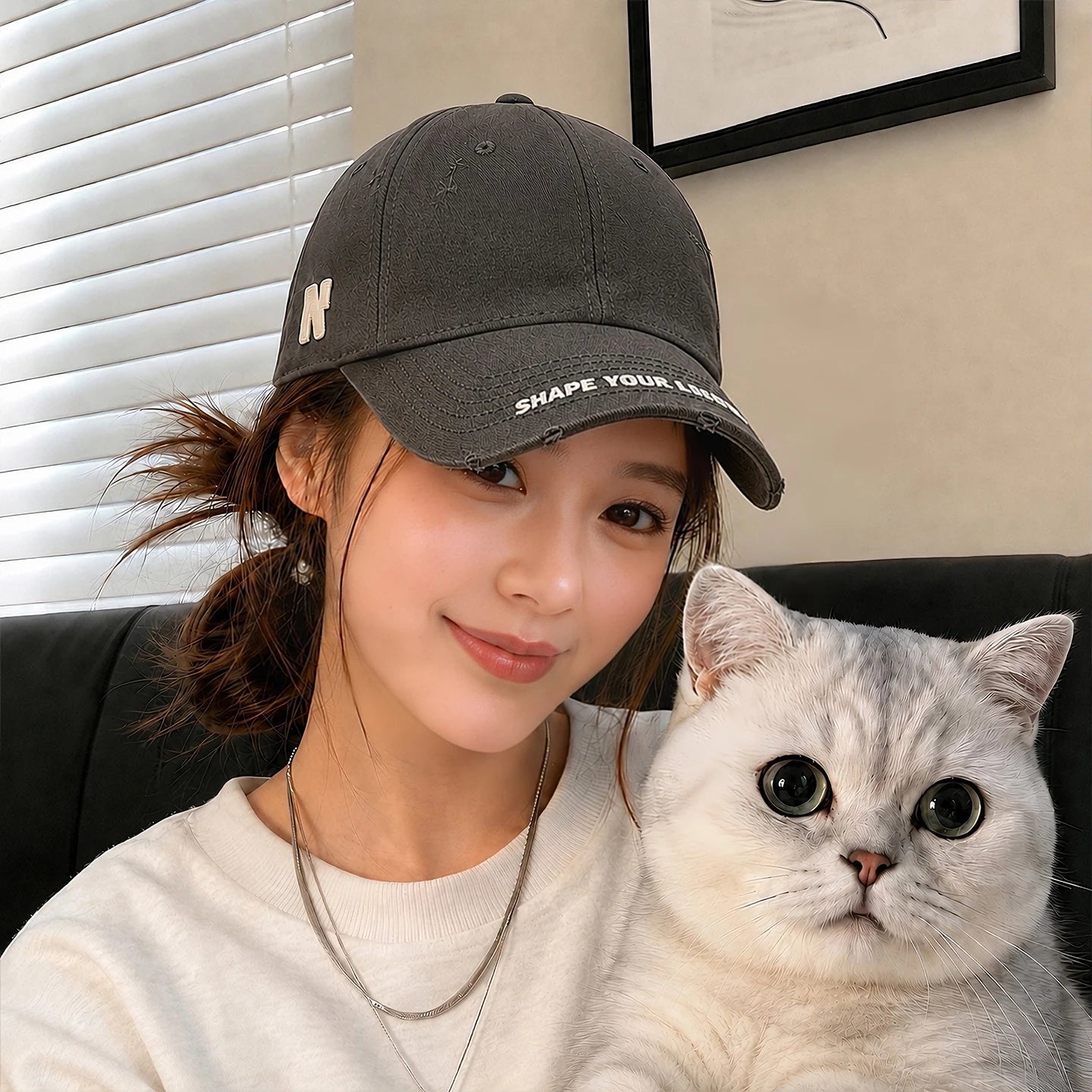 Women’s Vintage Wide Brim High Crown Baseball Cap