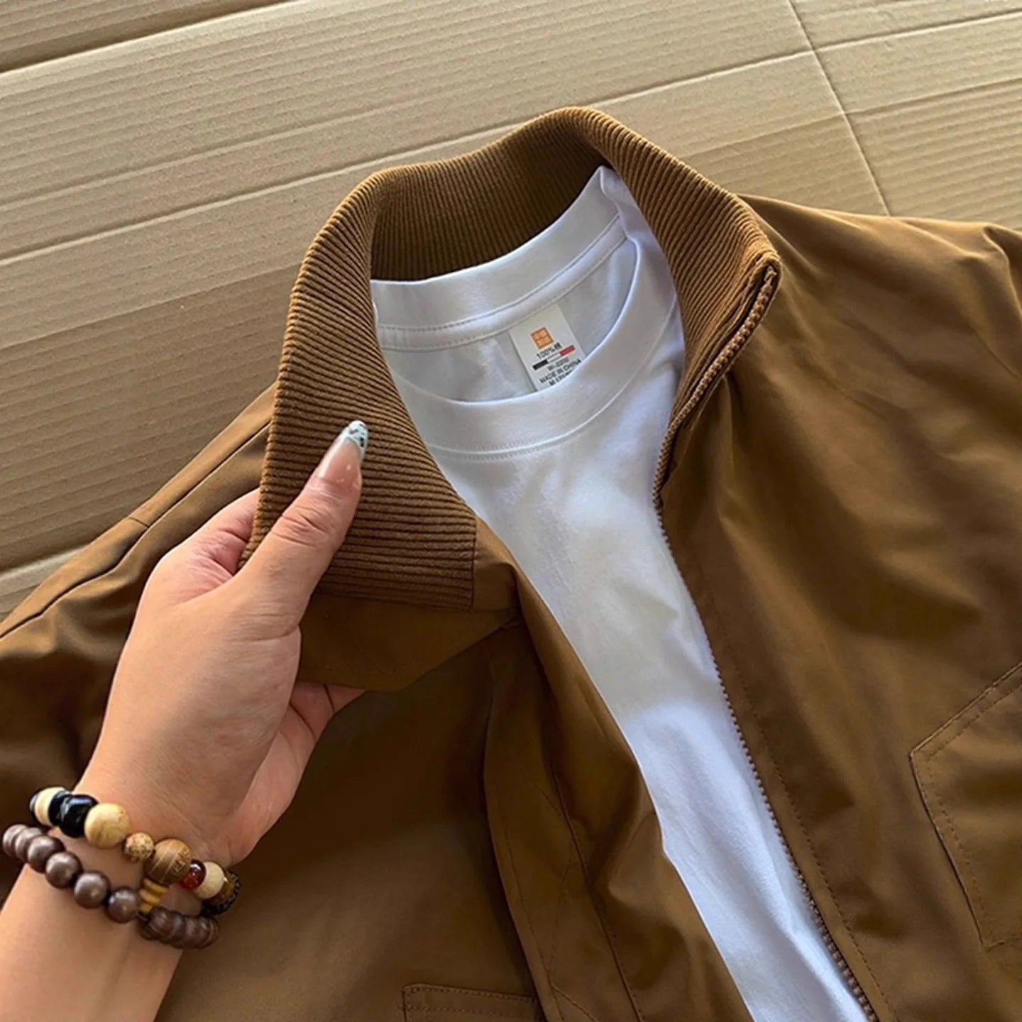 Men’s American Retro Brown Pilot Bomber Jacket