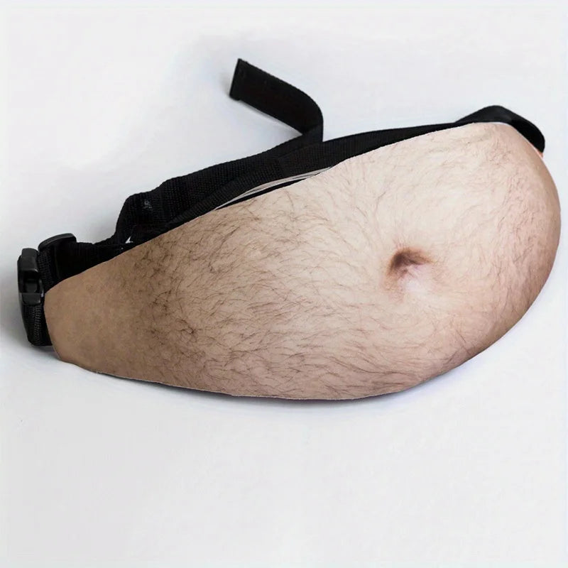 Funny Dad Belly Fanny Pack – 3D Fake Beer Belly Waist Bag