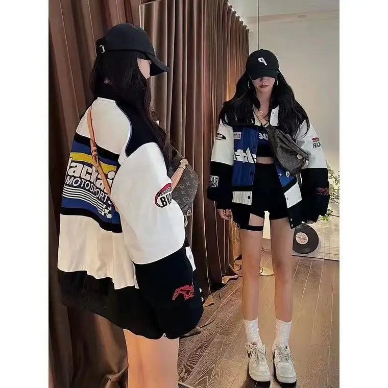 Unisex American Retro Racing Baseball Jacket