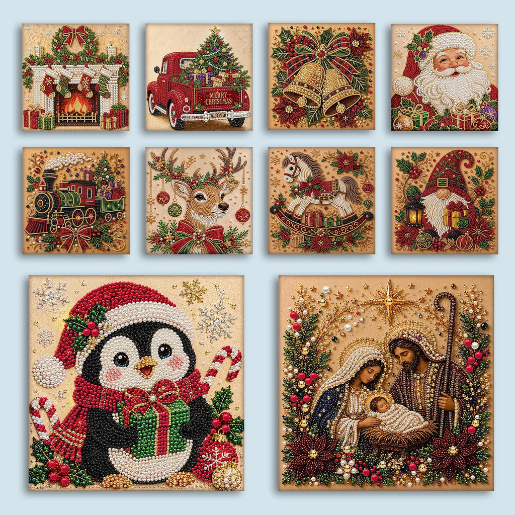 Christmas DIY Pearl Diamond Painting Kit with Frame – 30x30cm