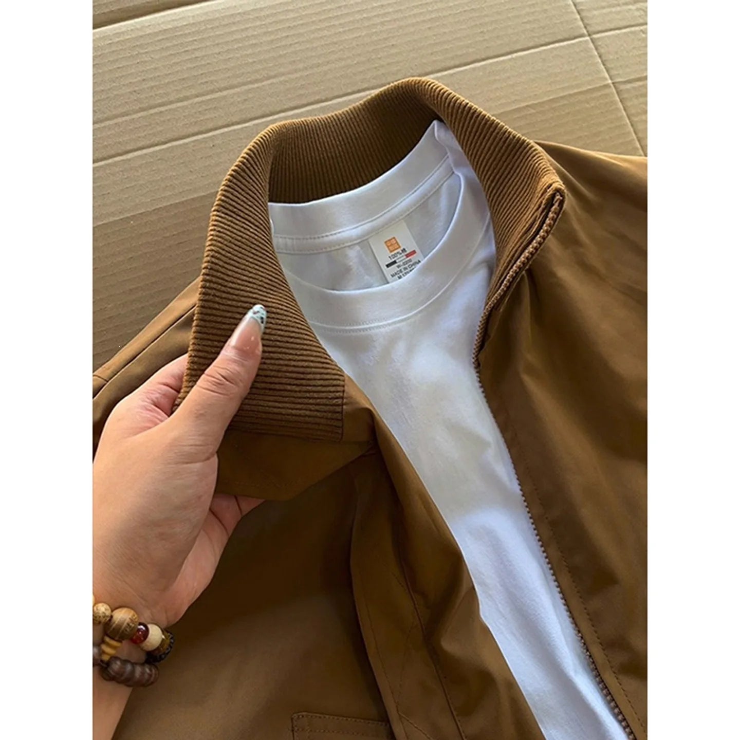Men’s American Retro Brown Pilot Bomber Jacket