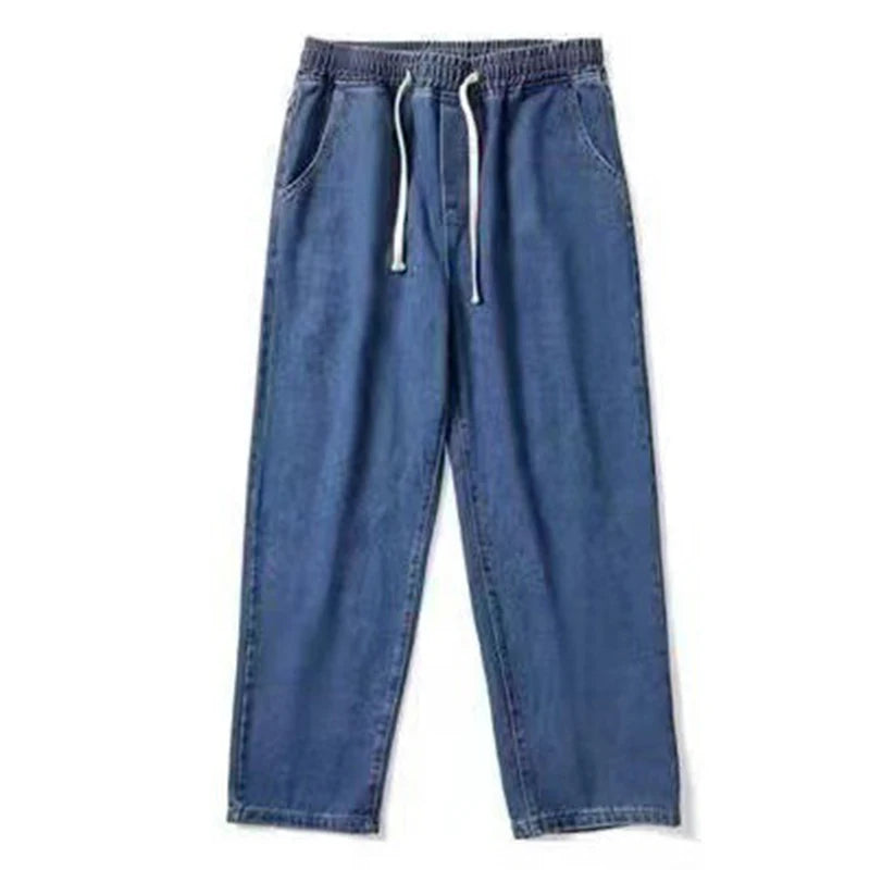 Men’s Vintage Graphic Loose-Fit Denim Cargo Jeans