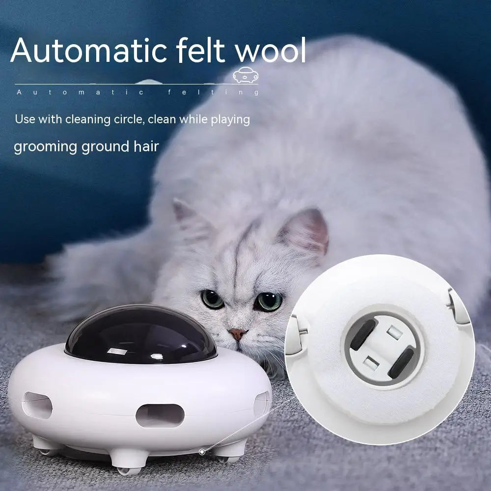 Smart Interactive UFO Cat Toy with Automatic Feather Teaser