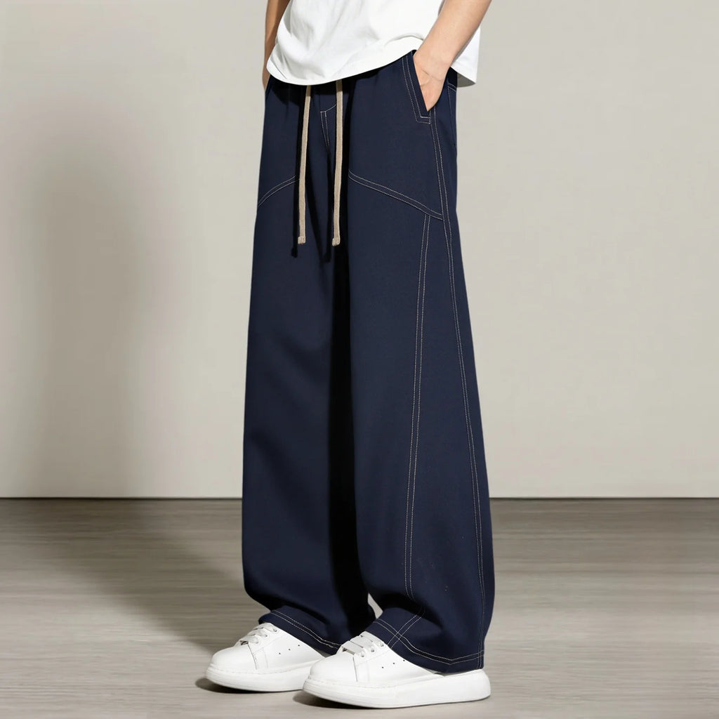Men’s Lightweight Wide Leg Drawstring Casual Pants