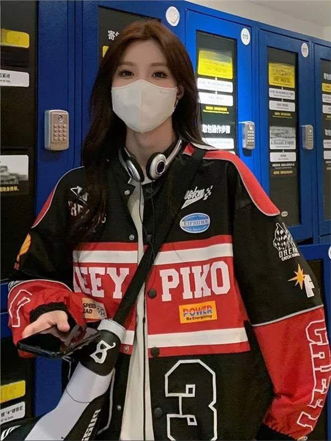 Unisex American Retro Racing Baseball Jacket